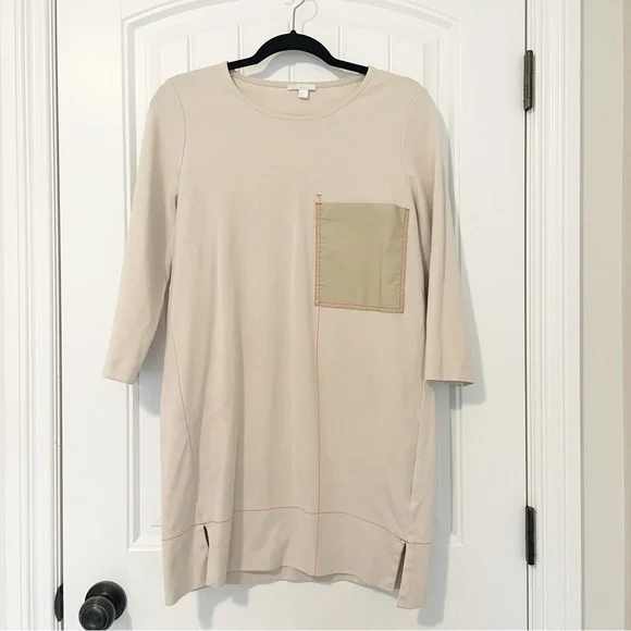COS contrast stitch dress Light Beige with Orange Stitching Size Extra Small - Picture 4 of 16